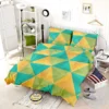 Yellow Green Blue Polygon Triangle Bedding Set