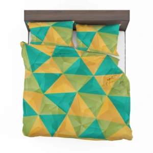 Yellow Green Blue Polygon Triangle Bedding Set 2