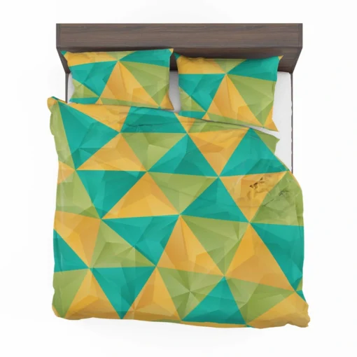 Yellow Green Blue Polygon Triangle Bedding Set 2