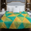 Yellow Green Blue Polygon Triangle Duvet Cover