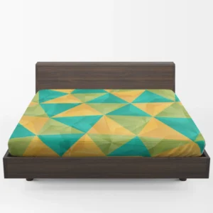 Yellow Green Blue Polygon Triangle Fitted Sheet 1