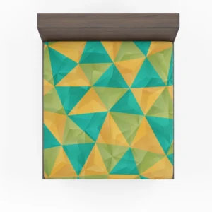 Yellow Green Blue Polygon Triangle Fitted Sheet