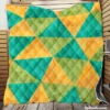 Yellow Green Blue Polygon Triangle Quilt Blanket