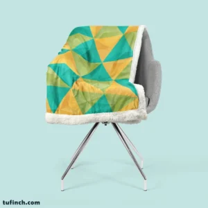 Yellow Green Blue Polygon Triangle Sherpa Fleece Blanket 2