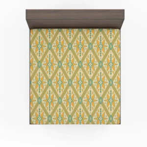 Yellow Green Teal Geometric Fitted Sheet