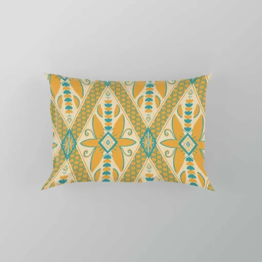 Yellow Green Teal Geometric Pillow Case