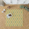 Yellow Green Teal Geometric Rug