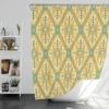 Yellow Green Teal Geometric Shower Curtain