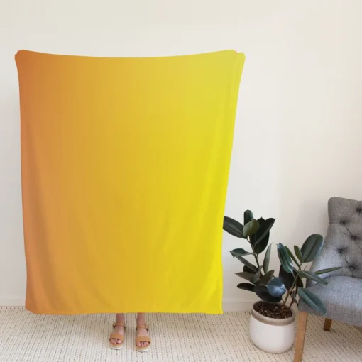 Yellow Light Orange Gradient Fleece Blanket