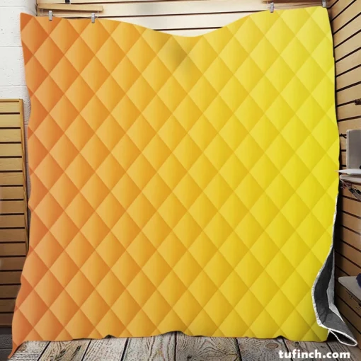 Yellow Light Orange Gradient Quilt Blanket