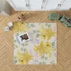 Yellow Lily Floral Pattern Rug