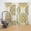 Yellow Off White Vintage Pattern Curtain