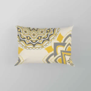 Yellow Off White Vintage Pattern Pillow Case