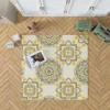 Yellow Off White Vintage Pattern Rug