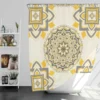 Yellow Off White Vintage Pattern Shower Curtain