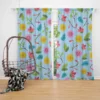 Yellow Pink Small Flowers Curtain