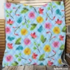 Yellow Pink Small Flowers Quilt Blanket