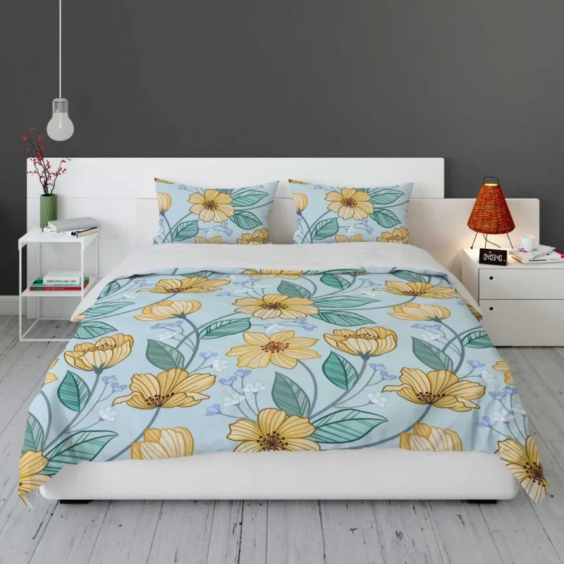 Yellow Sulfur Cosmos Flower Bedding Set 1