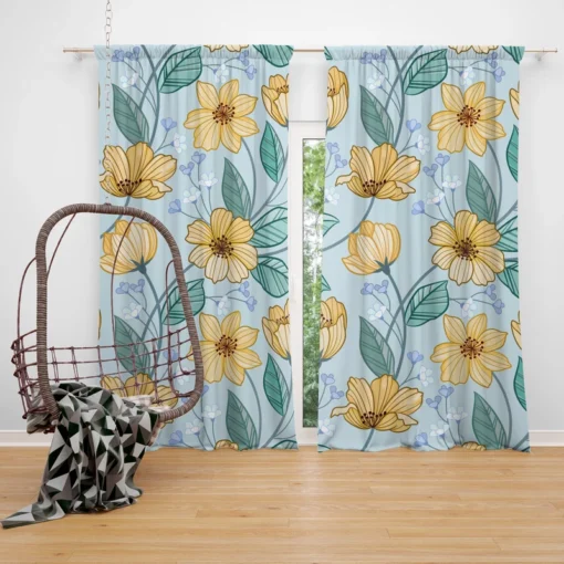 Yellow Sulfur Cosmos Flower Curtain