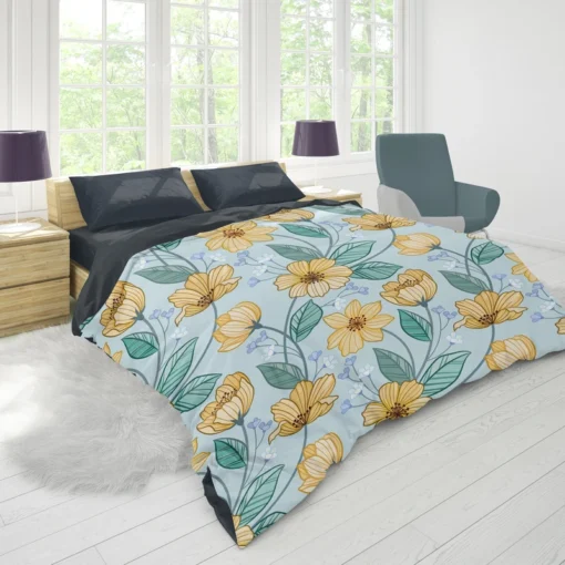 Yellow Sulfur Cosmos Flower Duvet Cover 1