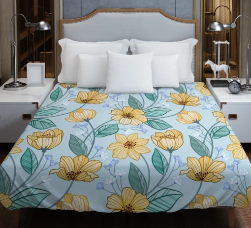 Yellow Sulfur Cosmos Flower Duvet Cover