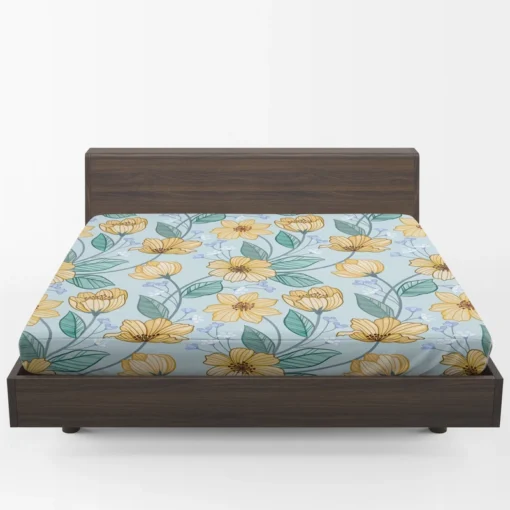 Yellow Sulfur Cosmos Flower Fitted Sheet 1