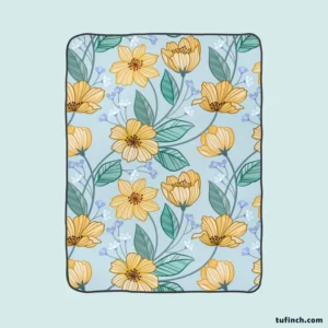 Yellow Sulfur Cosmos Flower Fleece Blanket 1