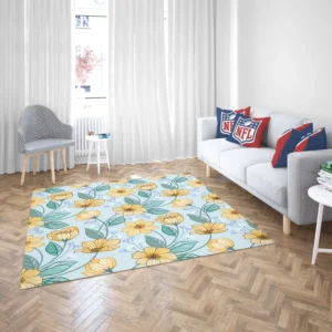 Yellow Sulfur Cosmos Flower Rug 2