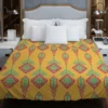 Yellow Traditional Songket Pattern Duvet Cover