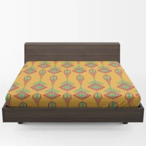 Yellow Traditional Songket Pattern Fitted Sheet 1