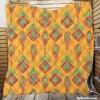 Yellow Traditional Songket Pattern Quilt Blanket