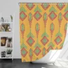 Yellow Traditional Songket Pattern Shower Curtain