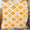 Yellow Vintage Cross Stitch Pattern Quilt Blanket