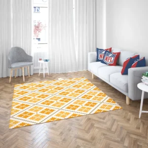 Yellow Vintage Cross Stitch Pattern Rug 2