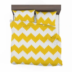 Yellow White Aztec Chevron Bedding Set 2