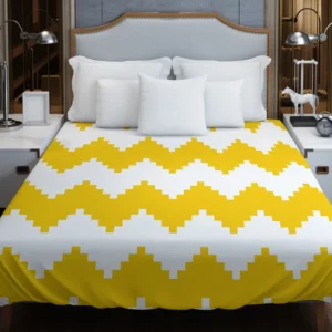 Yellow White Aztec Chevron Duvet Cover