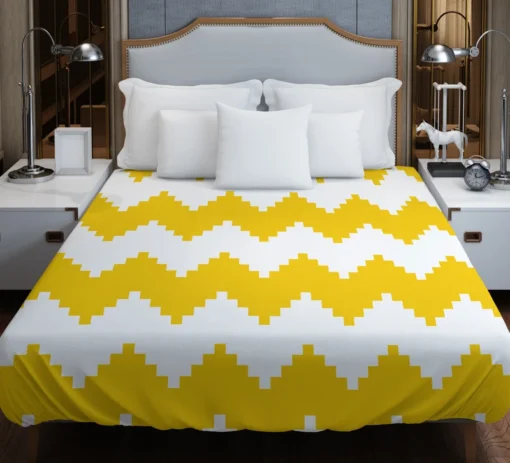 Yellow White Aztec Chevron Duvet Cover