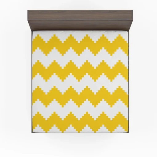 Yellow White Aztec Chevron Fitted Sheet