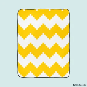 Yellow White Aztec Chevron Fleece Blanket 1