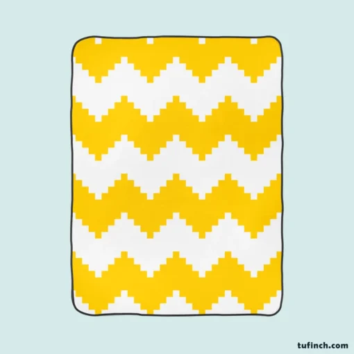 Yellow White Aztec Chevron Fleece Blanket 1