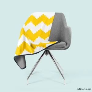 Yellow White Aztec Chevron Fleece Blanket 2