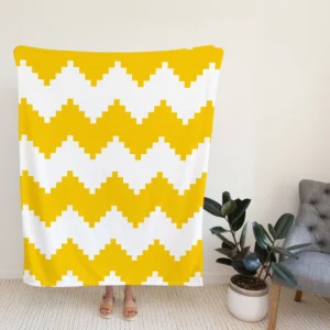 Yellow White Aztec Chevron Fleece Blanket