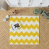 Yellow White Aztec Chevron Rug