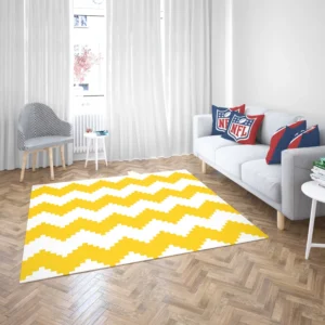 Yellow White Aztec Chevron Rug 2