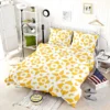 Yellow White Batik Ethnic Pattern Bedding Set