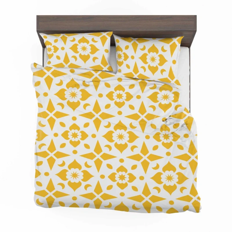 Yellow White Batik Ethnic Pattern Bedding Set 2