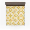 Yellow White Batik Ethnic Pattern Fitted Sheet