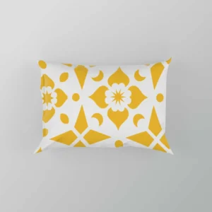 Yellow White Batik Ethnic Pattern Pillow Case