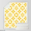 Yellow White Batik Ethnic Pattern Sherpa Fleece Blanket