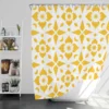 Yellow White Batik Ethnic Pattern Shower Curtain